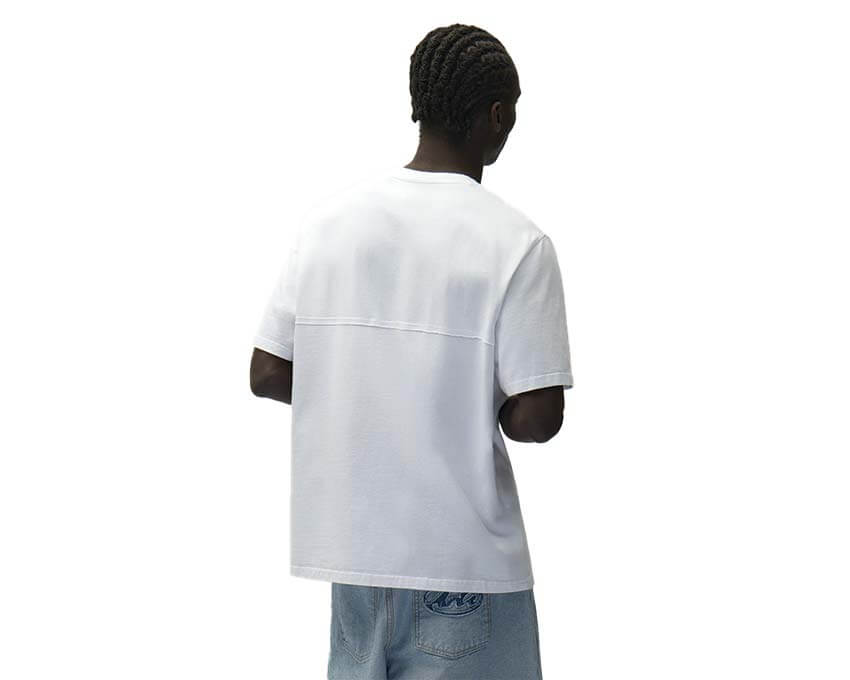 Arte Circle Logo Cut T-shirt Bianco dettaglio — logo cerchio Arte e taglio firma