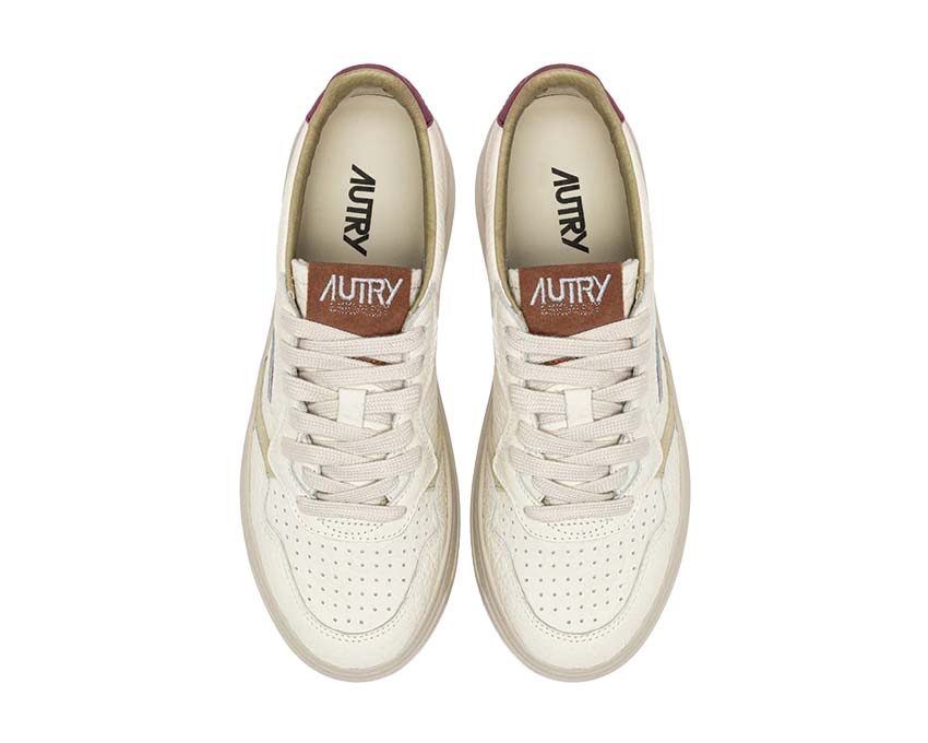 Autry Medalist Low Marshmallow / Burgundy Leather AULMNE10