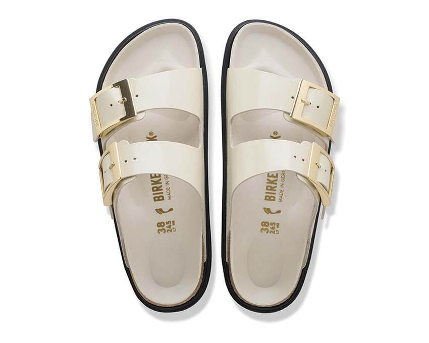 Birkenstock Arizona Droplet Buckle Natural Leather Patent 1031809