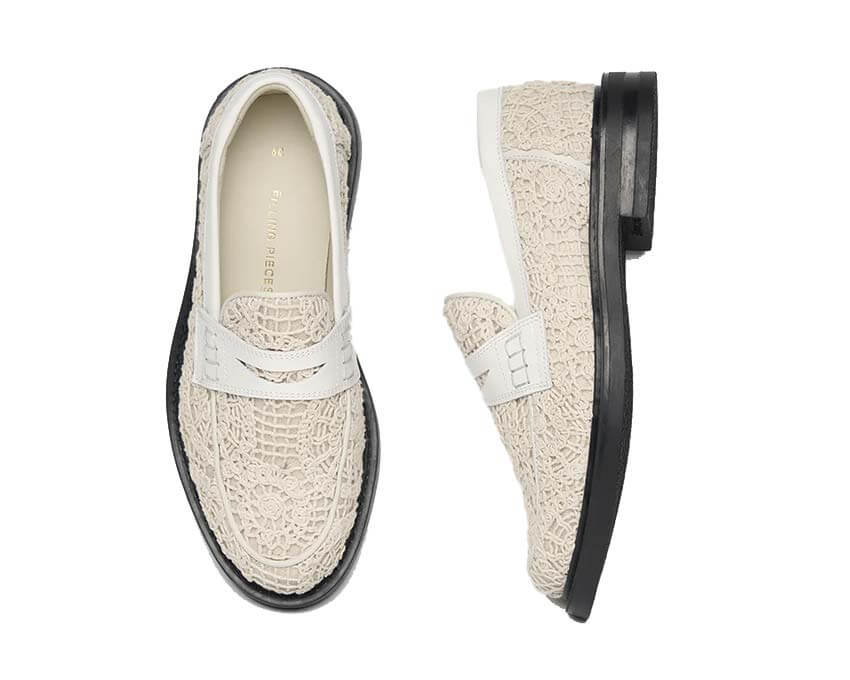 Filling Pieces Loafer Crochet White dettaglio — finiture uncinetto