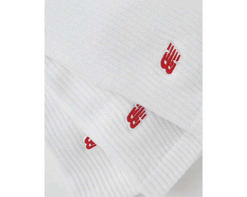 New Balance Patch Logo Crew 3 Pack White LAS33763