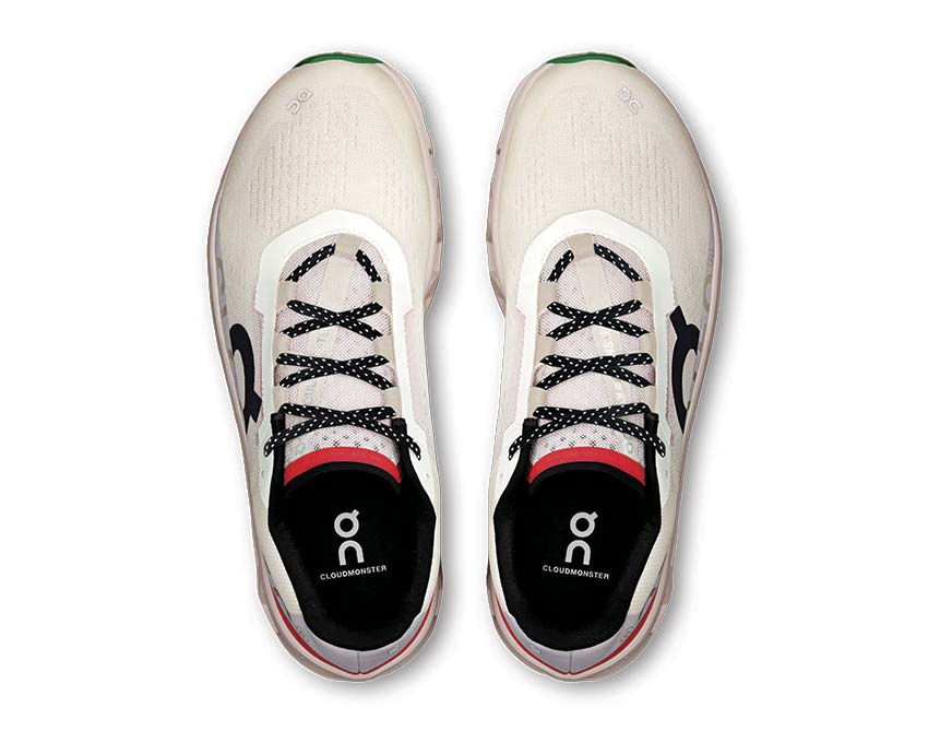 On Cloudmonster Pearl/Ivory detail — mesh upper men's running shoe