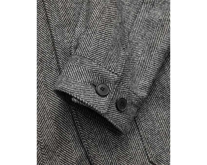 Portuguese Flannel Labura Herringbone Wool Grey AW25.048