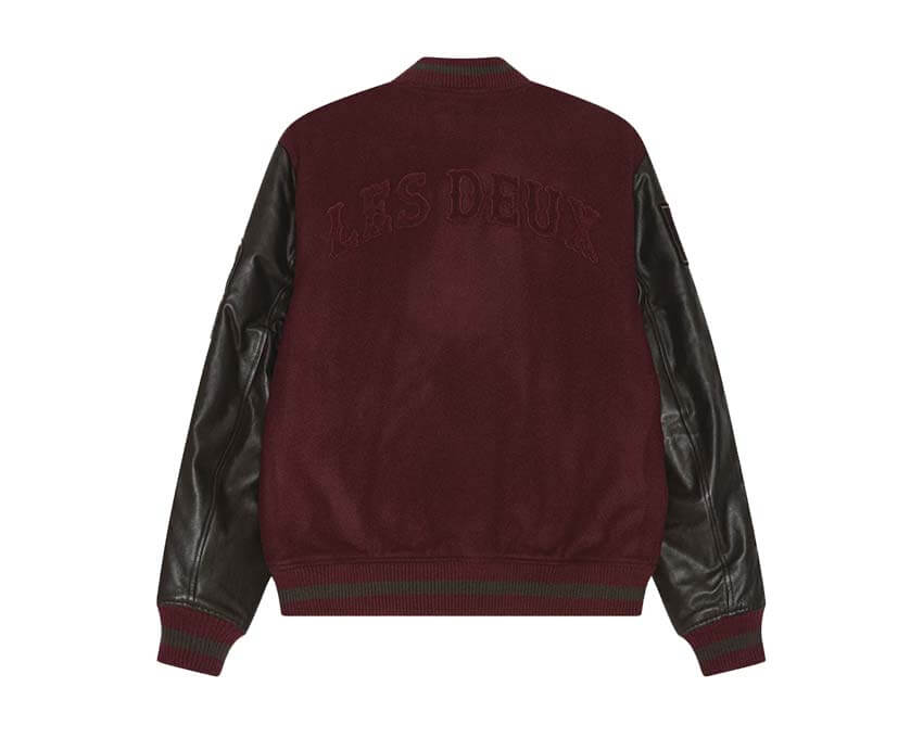 Les Deux Varsity Jacket "Chocolate Truffle Red" - veste homme - vue 2