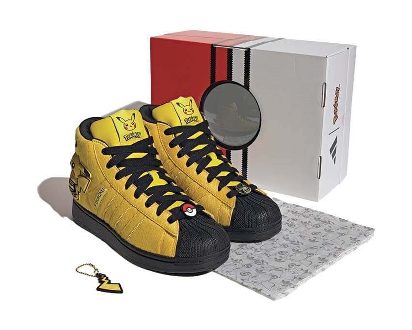 Adidas Pokémon Superstar II Mid "Pikachu" Yellow / Core Black - sneakers montantes unisexe - vue 3