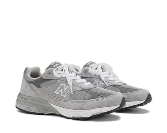 New Balance 993 W Made in USA Grey vista lateral — cuero gris mujer