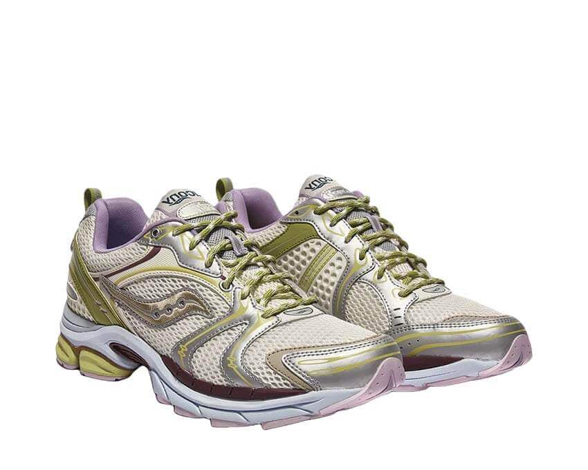Saucony x Evelynn World Progrid Triumph 4 "Silver/Matcha" - sneakers unisexe - vue 2