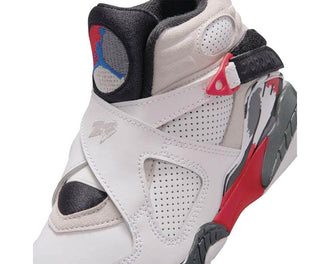 Air Jordan 8 Retro PS Bugs Bunny White/Black/True Red vista laterale — tomaia pelle premium bambini