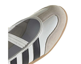Adidas Barreda Mary Jane Preloved Yellow/Bold Orange vista lateral — correa ajustable
