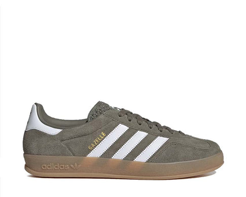Adidas Gazelle Indoor Olive Strata / Cloud White - Gold Metallic JQ0174