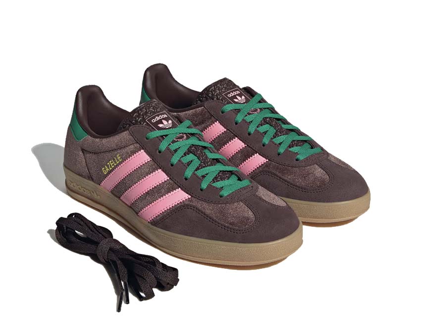 Adidas Gazelle Indoor W Dark Brown / Glow Pink - Court Green JI2714