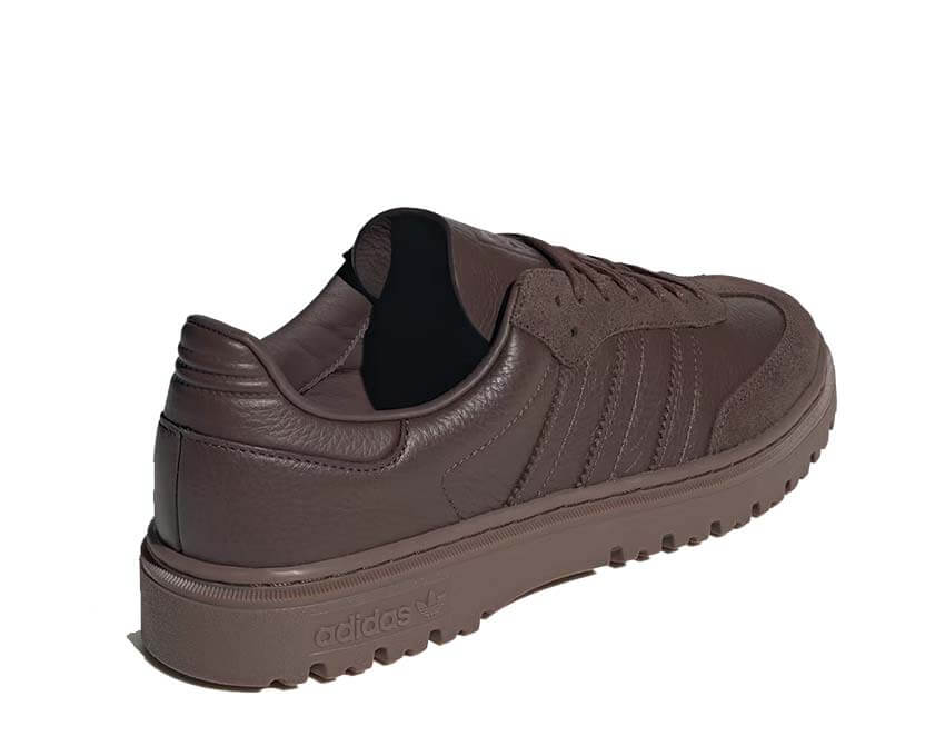 Adidas Samba LX Freizeit Brown dettaglio — puntale in gomma marrone scuro rinforzato