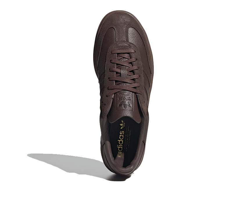 Adidas Samba LX Freizeit Brown vista posteriore — tallone pelle marrone grana