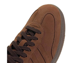 Adidas Samba OG Preloved Brown vue latérale — tige cuir brun vintage semelle gomme