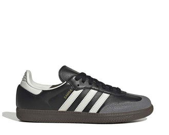 Adidas Samba OG W Black White Gold — zapatilla cuero negro suela de goma