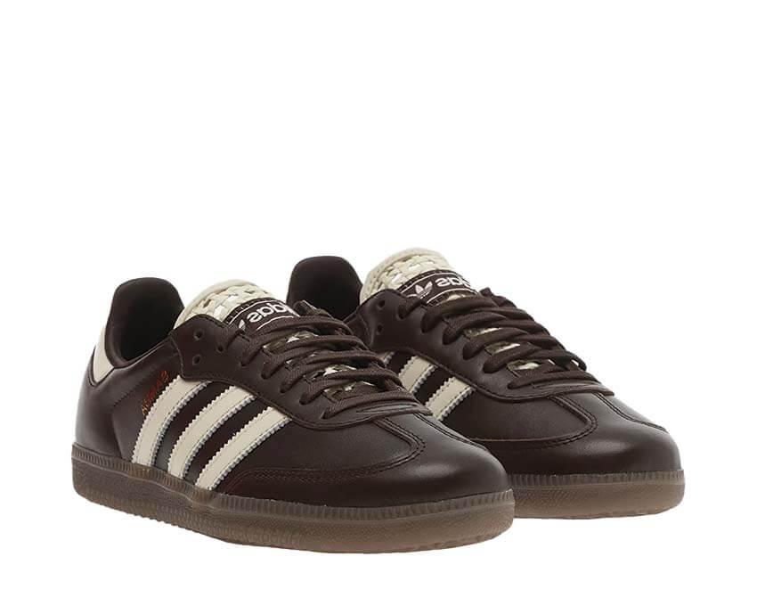 Adidas Samba OG W Coffee vue latérale — tige cuir marron semelle gomme
