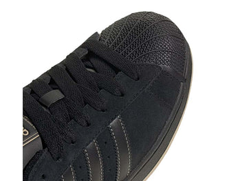 Adidas Superstar II Core Black vista lateral — puntera concha negra icónica