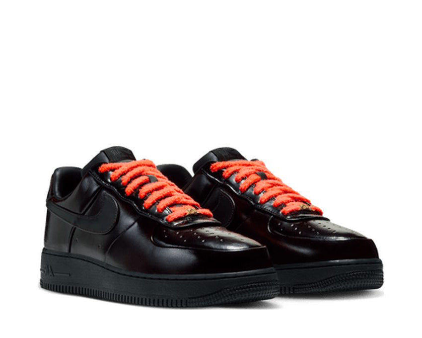 Nike Air Force 1 '07 LE "Black/Black-Black-Cinnamon-Total Orange" - vue latérale