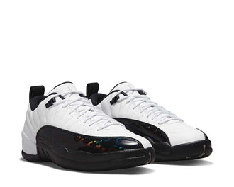 Jordan Air Jordan 12 Retro Low White Black Metallic Silver vista laterale — pelle e sintetico