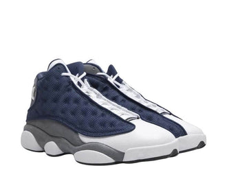 Air Jordan 13 Retro "Flint" IW3808-400 - vue latérale daim gris et mesh navy