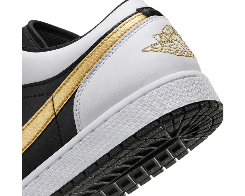  Air Jordan 1 Low White / Metallic Gold - Black 553558-172