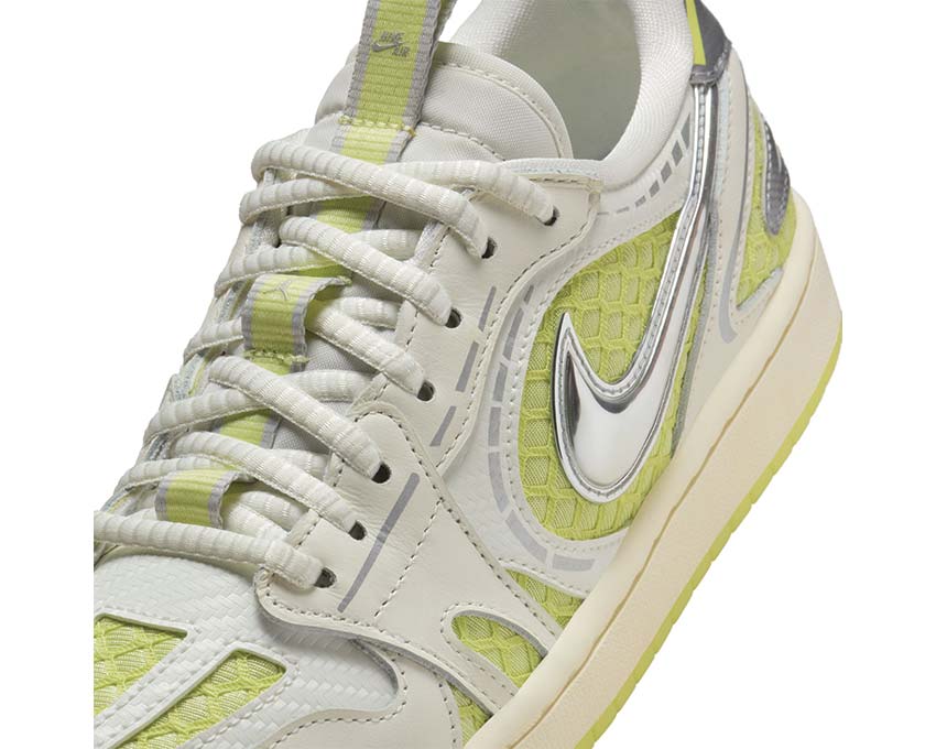  Air Jordan 1 MM Low V3 W  Sail/Luminous Green-Metallic Silver HQ2186-130