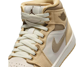 Air Jordan 1 Mid SE W Sesame vista laterale — sneakers donna retro basketball iconic