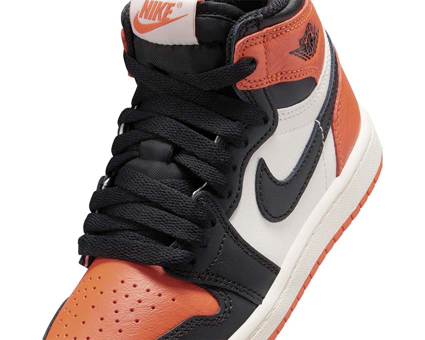  Air Jordan 1 Retro High OG PS  Black / Black - Sail - Starfish FD1412-008