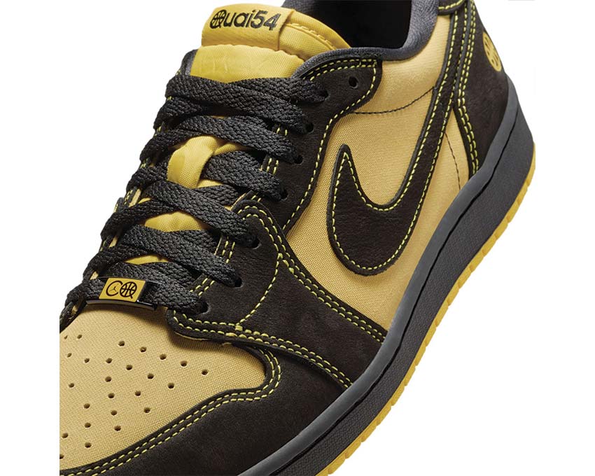 Air Jordan 1 Retro Low Quai 54 Black / Tour Yellow - Chile Red  IB8836-007 
