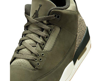 Air Jordan 3 Retro Family Affair vista lateral — parte superior cuero elephant print Family