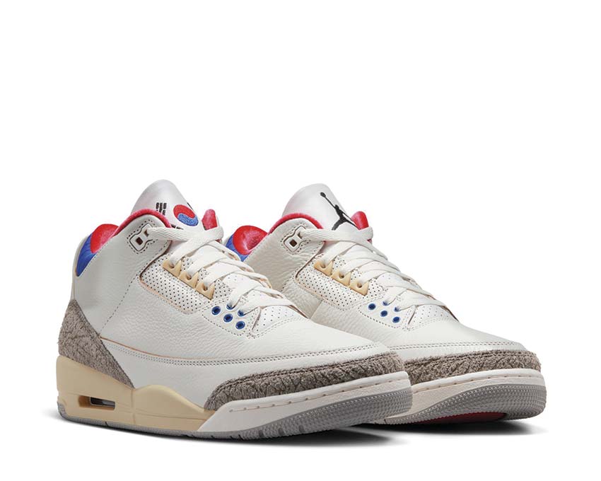  Air Jordan 3 Retro White / Black - Sport Royal - Challenge Red IB1482-100 