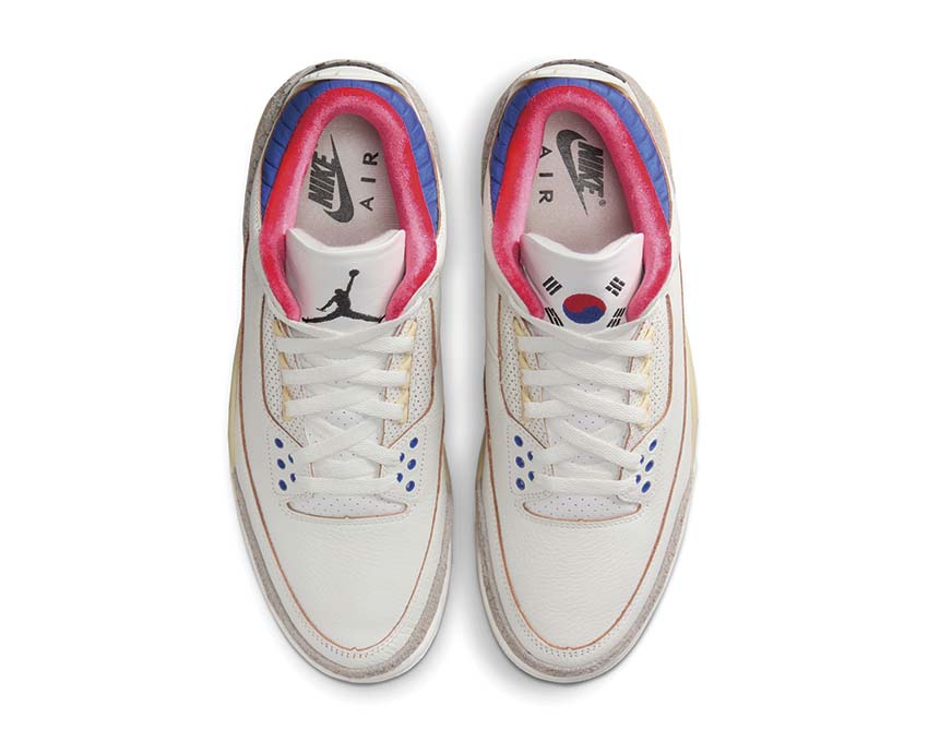  Air Jordan 3 Retro White / Black - Sport Royal - Challenge Red IB1482-100 