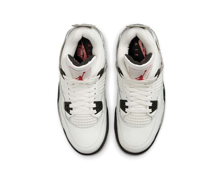Air Jordan 4 Retro "White Cement" Summit White / Fire Red - Cement Grey - Black IB4388-100