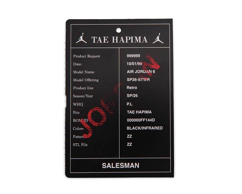 Air Jordan 6 Retro "Infrared Salesman" IQ1275-001