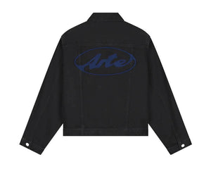Arte Circle Logo Jeans Jacket — chaqueta jean hombre logo círculo bordado casual