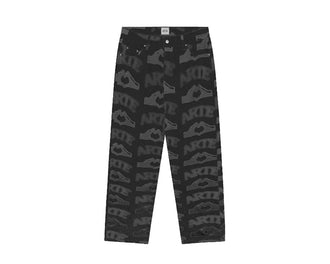 Arte Heart Printed Pants Black SS25-006P.1