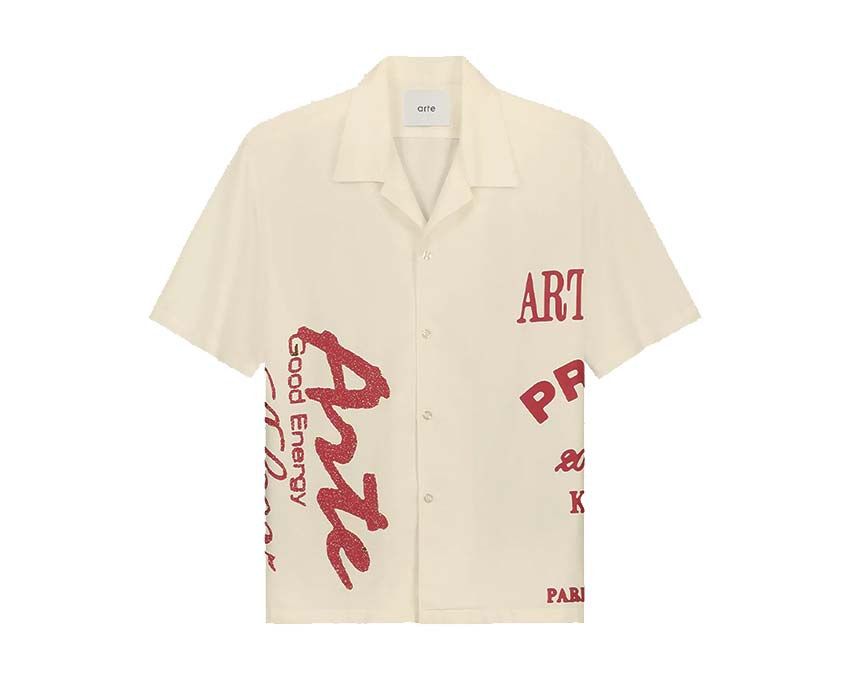 Arte Red Print Shirt "Cream" SS25-024S