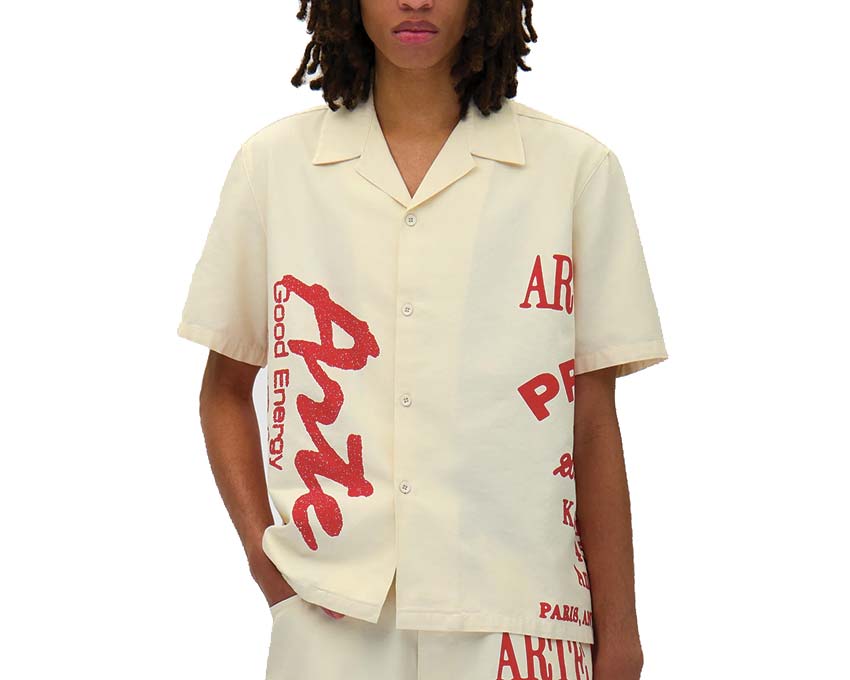 Arte Red Print Shirt "Cream" SS25-024S