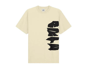 Arte Side Logo T-shirt Creme — Herren-T-Shirt seitliches gesticktes Logo
