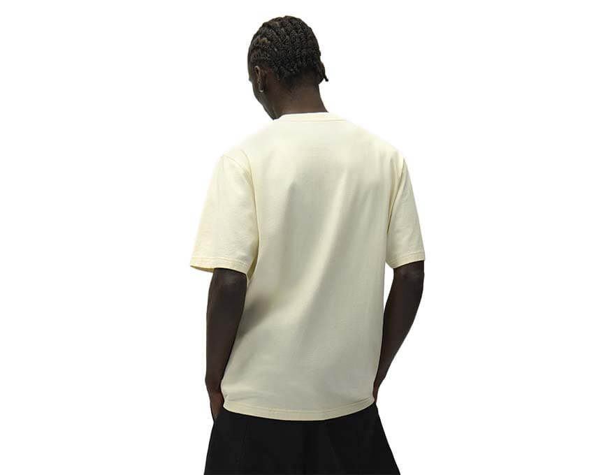 Arte Side Logo T-shirt Crema dettaglio — logo Arte ricamato sul lato
