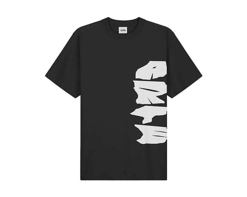 Arte Side Logo T-shirt Nero — t-shirt uomo logo laterale ricamato