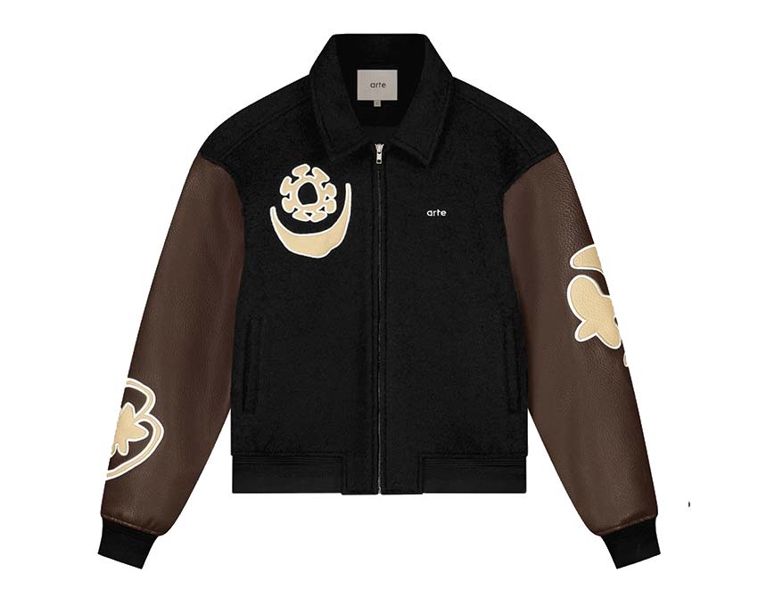 Arte Varsity Jacket "Black/Brown" SS25-187J