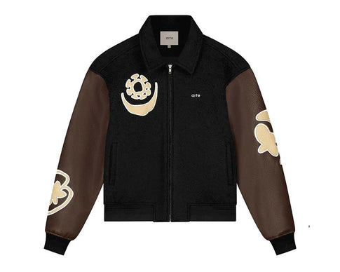 Arte Varsity Jacket "Black/Brown" SS25-187J