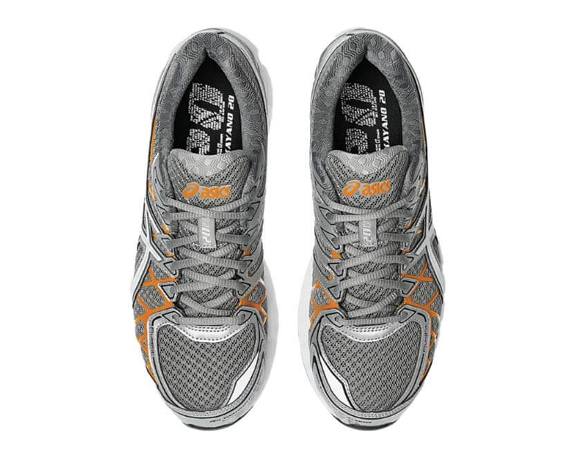 Asics Gel Kayano 20 Clay Grey dettaglio terracotta — SKU 1203A388-023