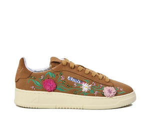 Autry Dallas Low W Floral Crema — sneakers donna pelle ricami floreali lifestyle