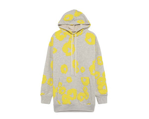 Autry Flowers Hoodie Grey Yellow — embroidered floral hoodie premium lifestyle Italian