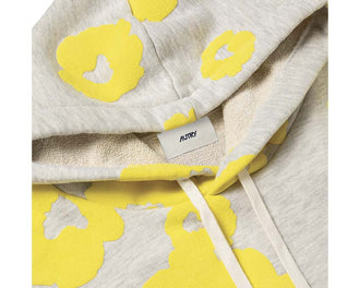 Autry Flowers Hoodie Gris Amarillo trasera — trasera hoodie floral algodón premium Autry