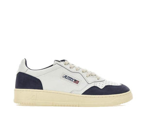 Autry Medalist Low White Denim — zapatillas hombre cuero blanco denim lifestyle premium