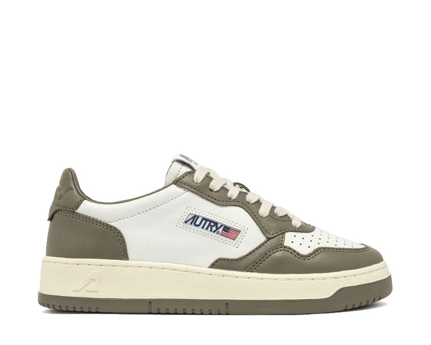 Autry Medalist Low Leat / White - Covert Green AULWWB54