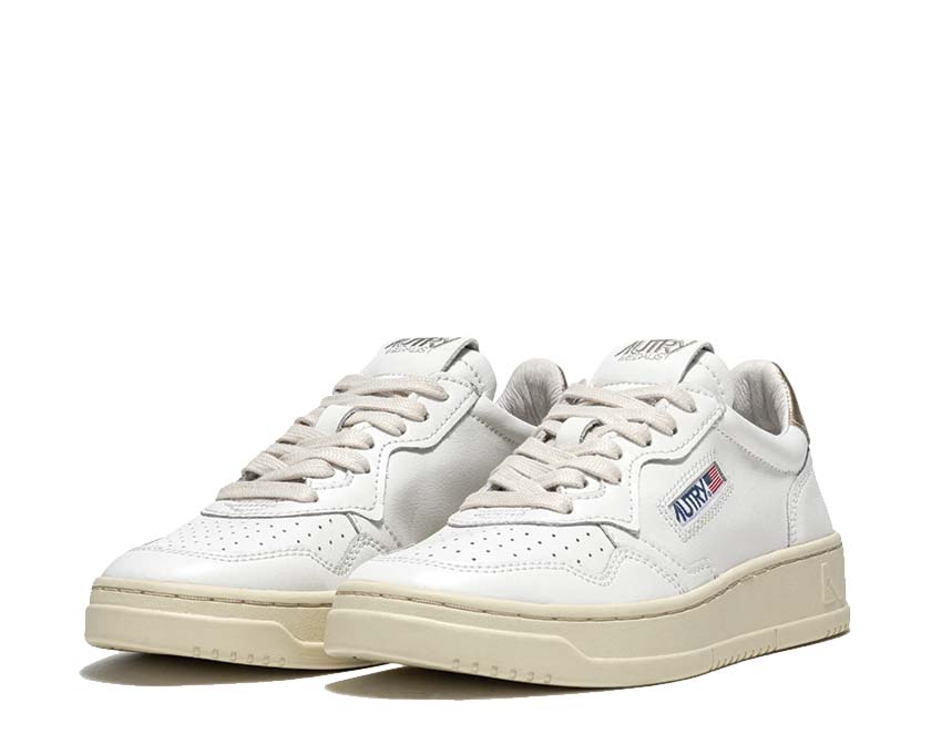 Autry Medalist Low Leat / White - Gold AULWLL06